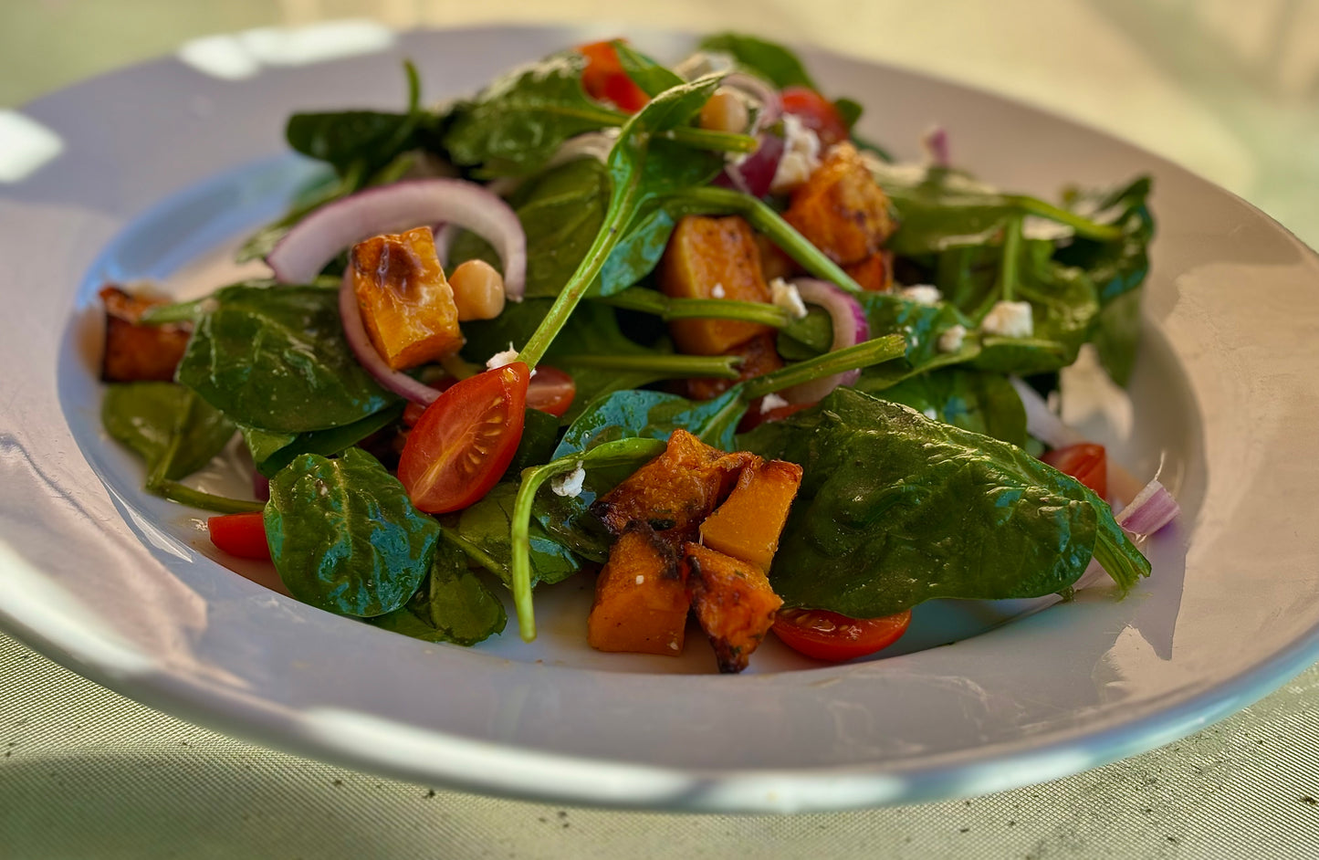 Chicken,Butternut Squash,Chickpea Salad Drizzled w/ Balsamic Vinager